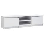 Mobile Porta TV Bianco Lucido 140x40x35,5 cm Legno Multistrato