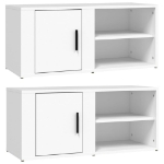 Mobili Porta TV 2 pz Bianco 80x31,5x36 cm in Legno Multistrato