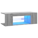 Mobile Porta TV con Luci LED Grigio Sonoma 90x39x30 cm