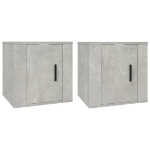 Mobili Porta TV a Parete 2 pz Grigio Cemento 40x34,5x40 cm