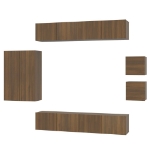 Set Mobili Porta TV 8pz Rovere Marrone in Legno Multistrato