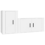 Set di Mobili Porta TV 2 pz Bianco in Legno Multistrato