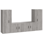 Set di Mobili Porta TV 4 pz Grigio Sonoma in Legno Multistrato