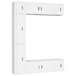 Set di Mobili Porta TV 7 pz Bianco in Legno Multistrato