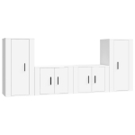 Set di Mobili Porta TV 4 pz Bianco in Legno Multistrato