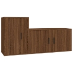 Set Mobili Porta TV 2 pz Rovere Marrone in Legno Multistrato