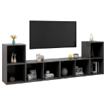 Mobili TV 4 pz Grigi 72x35x36,5 cm in Truciolato