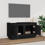 Mobile Porta TV Nero 80x35x45 cm in Legno Multistrato