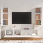 Set di Mobili Porta TV 4 pz Bianco in Legno Multistrato