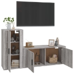 Set Mobili Porta TV 2 pz Grigio Sonoma in Legno Multistrato