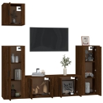 Set Mobili Porta TV 5 pz Rovere Marrone in Legno Multistrato