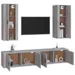 Set di Mobili Porta TV 4 pz Grigio Sonoma in Legno Multistrato