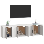 Set Mobili Porta TV 3 pz Bianco in Legno Multistrato