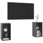 Mobili Porta TV 2 pz Grigio Lucido 72x35x36,5 cm in Truciolato