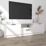 Mobile Porta TV Bianco 140x35x40 cm in Legno Multistrato