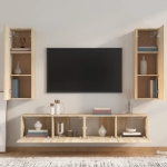 Set di Mobili Porta TV 4 pz Rovere Sonoma in Legno Multistrato