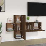 Set Mobili Porta TV 3 pz Rovere Marrone in Legno Multistrato