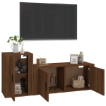 Set Mobili Porta TV 2 pz Rovere Marrone in Legno Multistrato