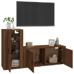 Set Mobili Porta TV 2 pz Rovere Marrone in Legno Multistrato