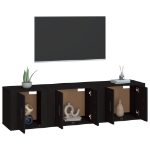 Set Mobili Porta TV 3 pz Nero in Legno Multistrato