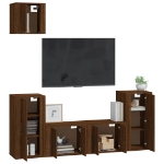 Set Mobili Porta TV 5 pz Rovere Marrone in Legno Multistrato