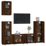 Set Mobili Porta TV 5 pz Rovere Marrone in Legno Multistrato