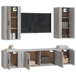 Set di Mobili Porta TV 5 pz Grigio Sonoma in Legno Multistrato