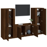 Set Mobili Porta TV 3 pz Rovere Marrone in Legno Multistrato