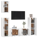 Set di Mobili Porta TV 5 pz Bianco in Legno Multistrato