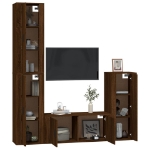 Set Mobili Porta TV 4 pz Rovere Marrone in Legno Multistrato