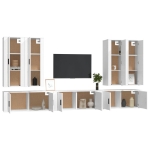 Set di Mobili Porta TV 7 pz Bianco in Legno Multistrato