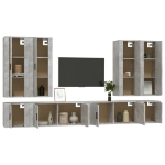 Set Mobili Porta TV 8pz Grigio Cemento in Legno Multistrato