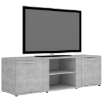 Mobile Porta TV Grigio Cemento 120x34x37cm in Legno Multistrato