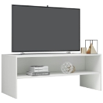 Mobile Porta TV Bianco Lucido 100x40x40 cm in Legno Multistrato