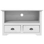 Mobile TV 2 Cassetti BODO 91x43x56cm Legno Massello Pino Bianco