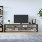 Mobile TV Rovere Sonoma 200x30x50cm Legno Multistrato e Metallo