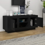 Mobile Porta TV Nero 102x35x45 cm in Legno Multistrato