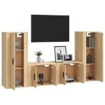 Set di Mobili Porta TV 4 pz Rovere Sonoma in Legno Multistrato