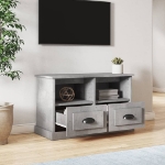 Mobile Porta TV Grigio Cemento 80x35x50 cm in Legno Multistrato