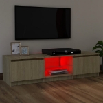 Mobile Porta TV con Luci LED Rovere Sonoma 120x30x35,5 cm