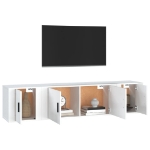 Set Mobili Porta TV 3 pz Bianco in Legno Multistrato