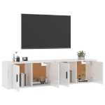 Mobili Porta TV a Parete 2 pz Bianco Lucido 80x34,5x40 cm