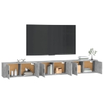 Mobili Porta TV a Parete 3 pz Grigio Cemento 100x34,5x40 cm