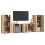 Set di Mobili Porta TV 4 pz Rovere Sonoma in Legno Multistrato