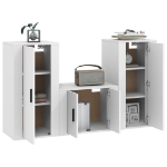 Set Mobili Porta TV 3 pz Bianco in Legno Multistrato