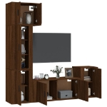 Set Mobili Porta TV 5 pz Rovere Marrone in Legno Multistrato