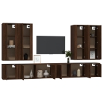 Set Mobili Porta TV 8pz Rovere Marrone in Legno Multistrato