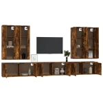 Set di Mobili Porta TV 7 pz Rovere Fumo in Legno Multistrato