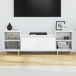 Mobile Porta TV Bianco 160x35x55 cm in Legno Multistrato