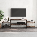 Mobile Porta TV Rovere Fumo 197x35x52 cm in Legno Multistrato